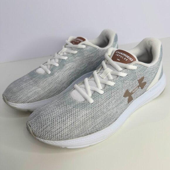 Women's Size 9 -‎ Under Armour Charged Impulse Knit White/Grey - Picture 1 of 9
